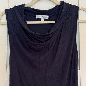 Banana Republic Navy Sleeveless Drawstring Midi Dress